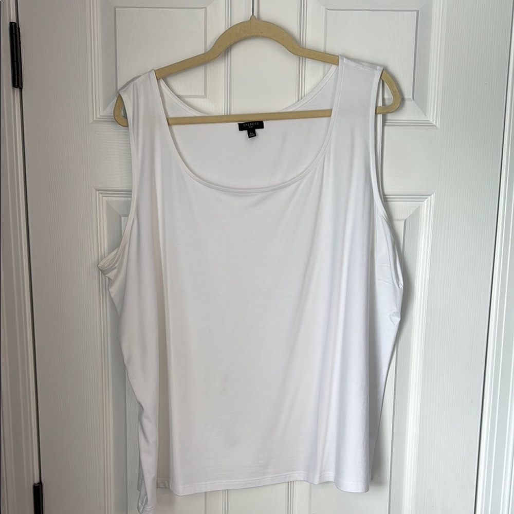 Talbots White Sleeveless Top - cotton